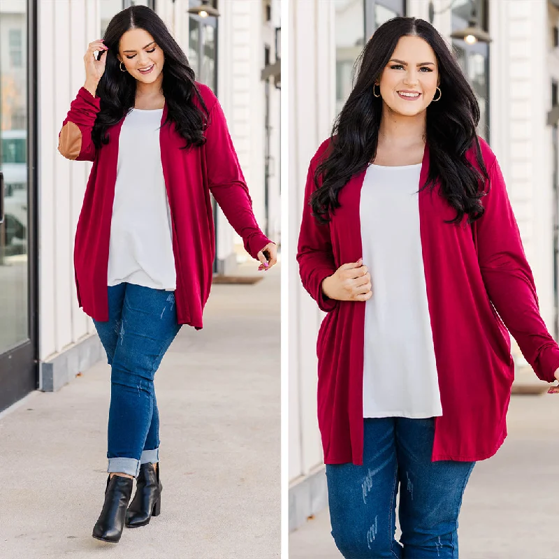 open front women cardigan for easy stylingBunny Wishes Cardigan, Burgundy