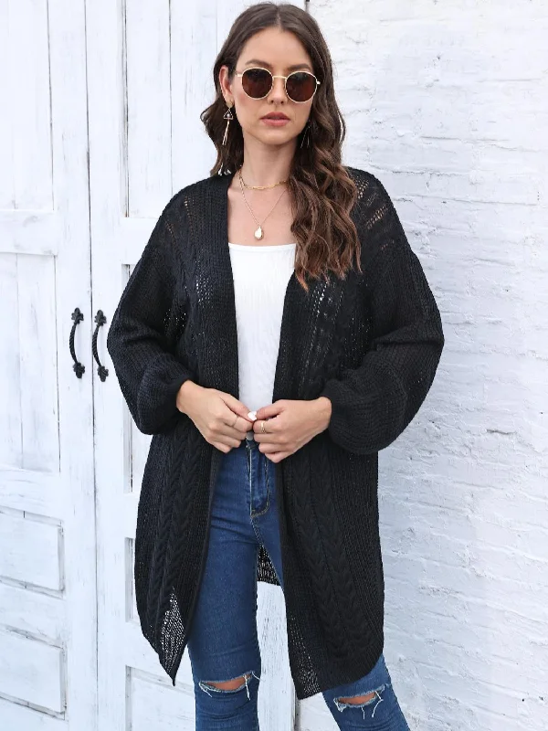 ribbed women cardigan with a classic textureCable-Knit Open Front Long Sleeve Cardigan ribbed women cardigan with a classic textureCable-Knit Open Front Long Sleeve Cardigan