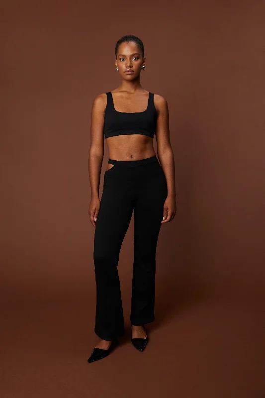 cropped women cardigan to pair with high - waisted jeansSIDE CUT-OUT PANTS