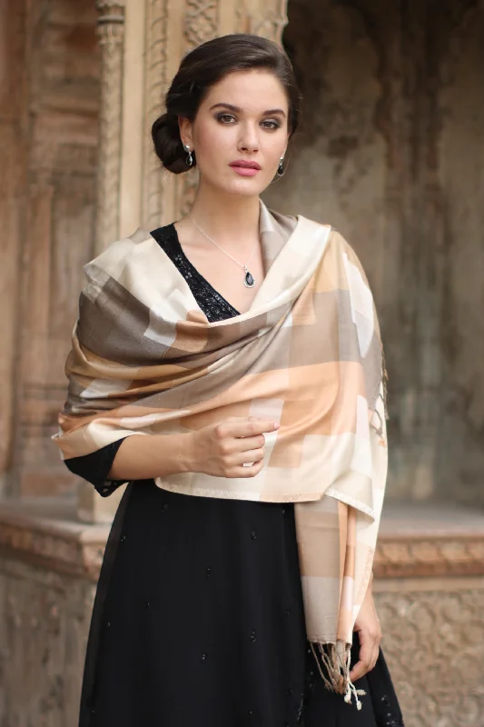 hand knitted women cardigan with artisanal charmEarthy Story Indian Viscose Shawl with Geometric Pattern hand knitted women cardigan with artisanal charmEarthy Story Indian Viscose Shawl with Geometric Pattern