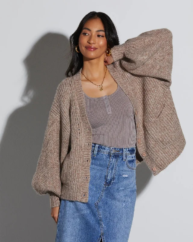 long length women cardigan with side slitsFayden Oversized Cardigan