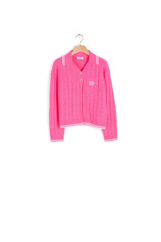 sequin embellished women cardigan for special occasionsPull en maille torsadée