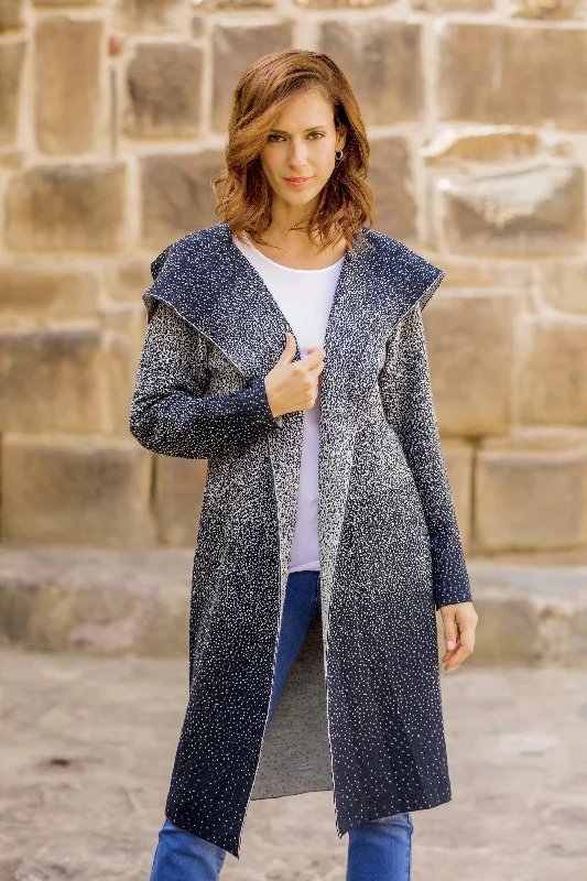 Peruvian Sky Knit Ombre Alpaca Blend Long Cardigan from Peru