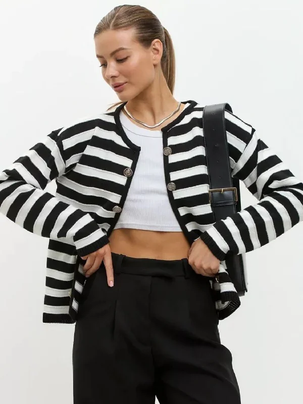 hand knitted women cardigan with artisanal charmStriped Dropped Shoulder Long Sleeve Cardigan hand knitted women cardigan with artisanal charmStriped Dropped Shoulder Long Sleeve Cardigan
