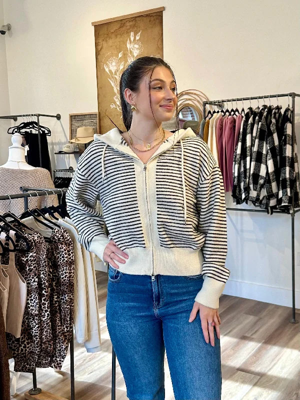 cashmere blend women cardigan for a luxurious feelStassi Striped Hoodie