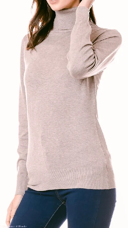 Clarissa Lightweight Long Sleeve Turtleneck Sweater(4 COLORWAYS)