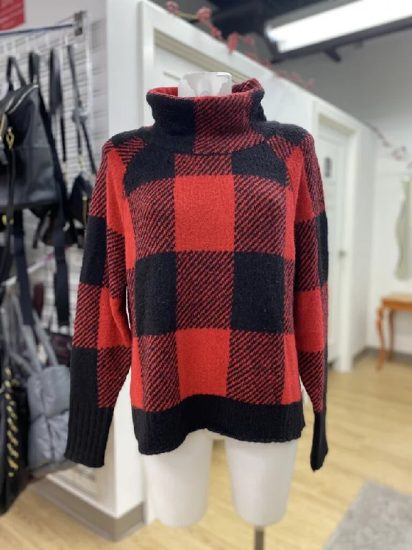 Women's Sheer Lace - Trimmed Sweater in Cream for a Delicate and Elegant AppearanceDesign Lab plaid sweater M Women's Sheer Lace - Trimmed Sweater in Cream for a Delicate and Elegant AppearanceDesign Lab plaid sweater M