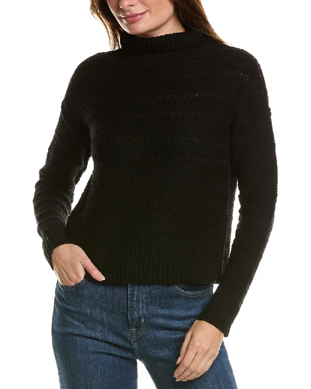Plus Size Women's V - Neck Long - Sleeve Ribbed Cotton Sweater in Navy for a Classic StyleForte Cashmere Crop Textured Mock Neck Wool & Cashmere-Blend Sweater Plus Size Women's V - Neck Long - Sleeve Ribbed Cotton Sweater in Navy for a Classic StyleForte Cashmere Crop Textured Mock Neck Wool & Cashmere-Blend Sweater