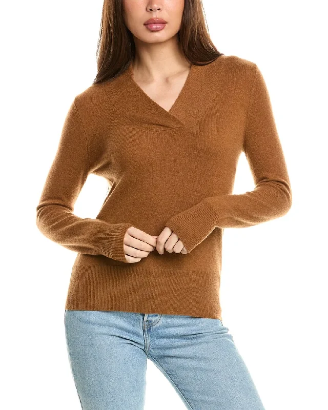 InCashmere Cross Neck Cashmere Sweater