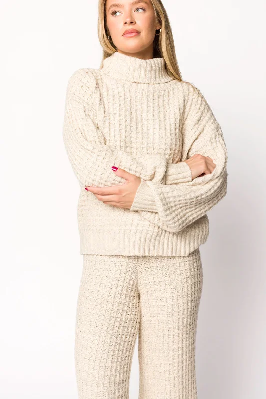 Women's Fuzzy Mohair - Blend Sweater in Light Pink for a Soft and Cozy FeelLovender Turtleneck Sweater in Natural