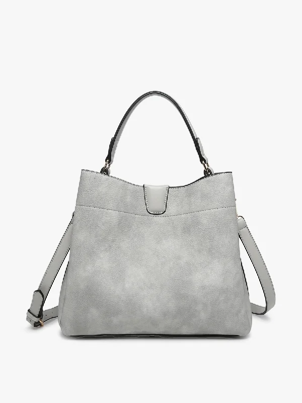 M1951 Tati Monogrammable Satchel w/ Shoulder Strap: Lt. Grey