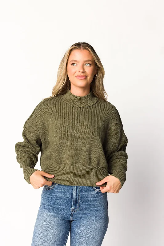 Marnie Mockneck Sweater in Dusty Olive