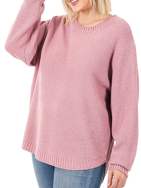 Women's Sheer Lace - Trimmed Sweater in Cream for a Delicate and Elegant AppearanceCurvy Sweetheart Ribbed Sweater in Rose Women's Sheer Lace - Trimmed Sweater in Cream for a Delicate and Elegant AppearanceCurvy Sweetheart Ribbed Sweater in Rose