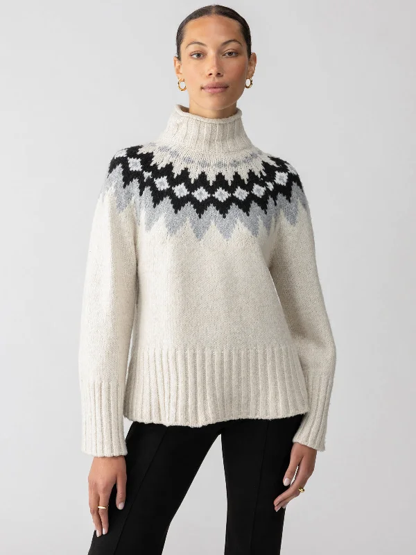 Tis The Season Fairisle Sweater Toasted Almond Multi