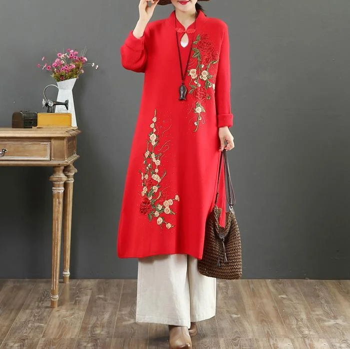 Little Black Women Dress with Sequins for a Glamorous Night OutWomen stand collar Sweater embroidery dresses DIY red winter Ugly sweater dresses Little Black Women Dress with Sequins for a Glamorous Night OutWomen stand collar Sweater embroidery dresses DIY red winter Ugly sweater dresses
