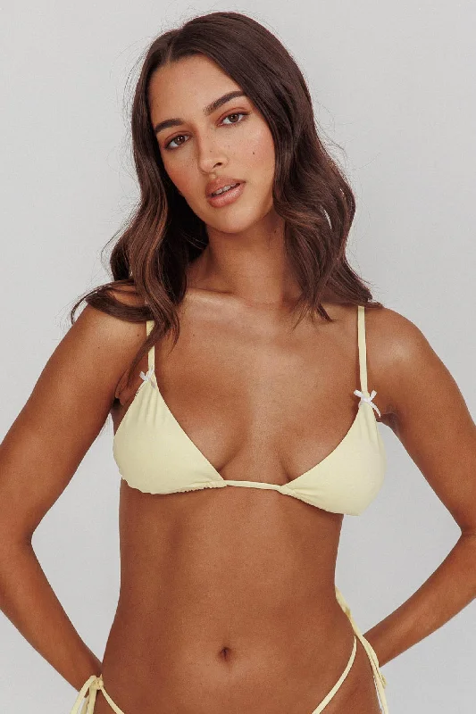 Sovereign Triangle String Bikini Top With Bow Butter