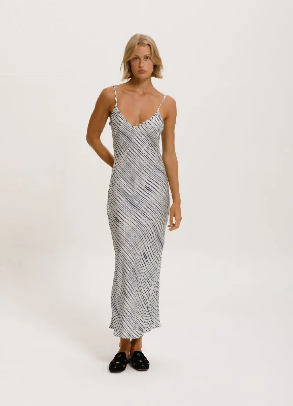 Indigo Ribbon Print
