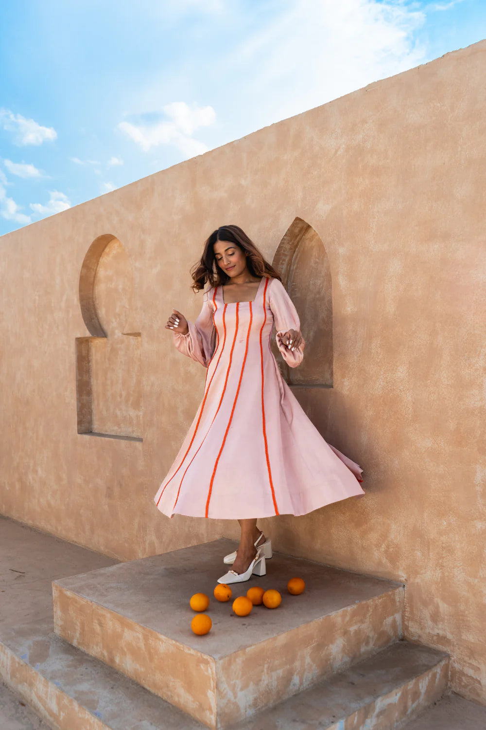 Printed Abstract Women Dress for a Modern and Artistic Appeal Printed Abstract Women Dress for a Modern and Artistic Appeal Pink Maxi Dress- Orange Braids Printed Abstract Women Dress for a Modern and Artistic Appeal Printed Abstract Women Dress for a Modern and Artistic Appeal Pink Maxi Dress- Orange Braids