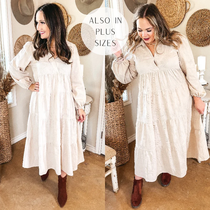 Lace - Embellished Women Dress for an Elegant and Sophisticated Appearance Lace - Embellished Women Dress for an Elegant and Sophisticated Appearance Sweet Glances Long Sleeve Tiered Midi Dress in Stone Lace - Embellished Women Dress for an Elegant and Sophisticated Appearance Lace - Embellished Women Dress for an Elegant and Sophisticated Appearance Sweet Glances Long Sleeve Tiered Midi Dress in Stone