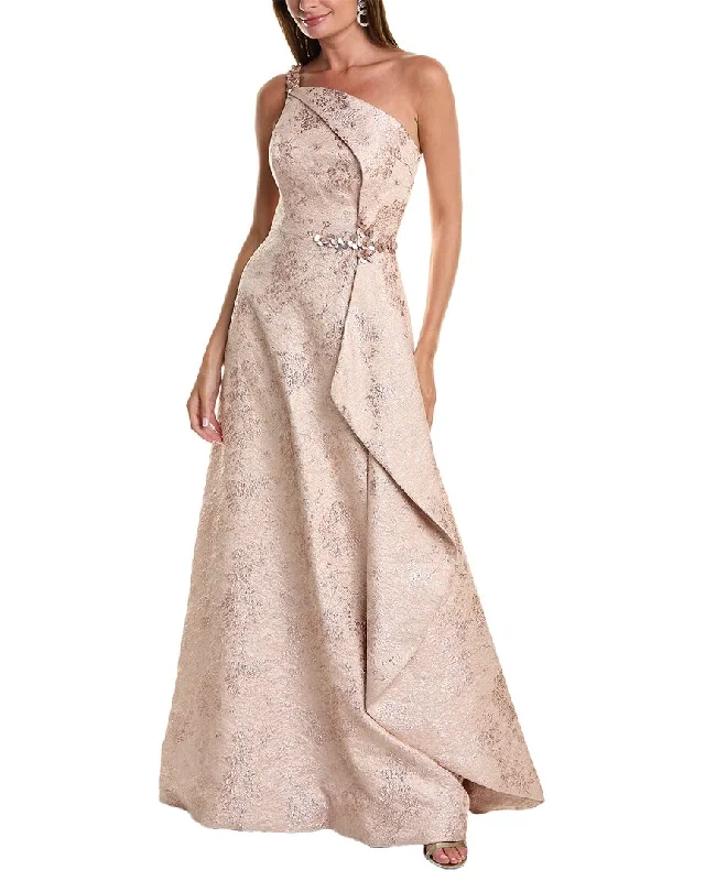 Wrap - Style Women Dress with Adjustable Fit for All Body Types Wrap - Style Women Dress with Adjustable Fit for All Body Types Teri Jon by Rickie Freeman Metallic Jacquard Gown Wrap - Style Women Dress with Adjustable Fit for All Body Types Wrap - Style Women Dress with Adjustable Fit for All Body Types Teri Jon by Rickie Freeman Metallic Jacquard Gown