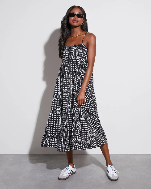 Coraine Cotton Printed Midi Dress