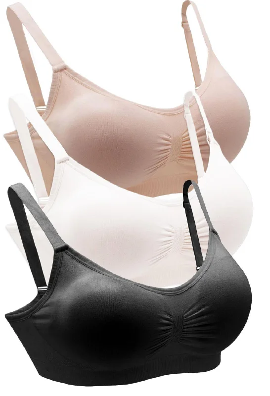 bralette with underwire for added supportBamboo Padded Wire Free Bra - 3 Pack