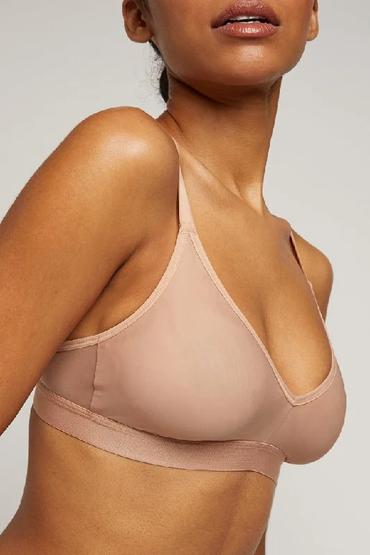 padded wireless bras for light supportSilky Non-Wire Bra in Buff