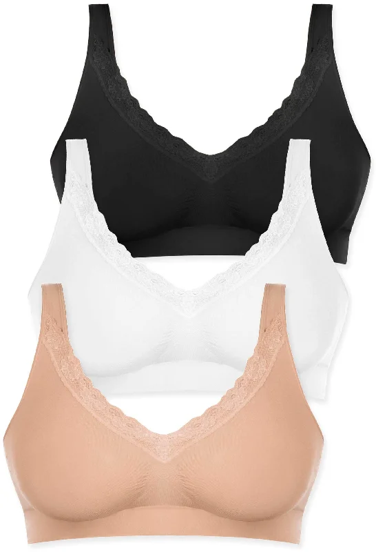 plunge push up bras for a bold lookCotton Rich Pull On Sleep Bra Pack