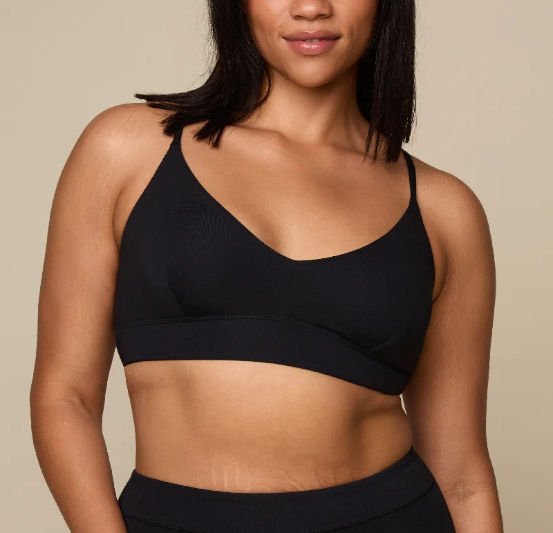 strapless lace bras for formal eventsCloud Cotton Triangle Bralette - Black