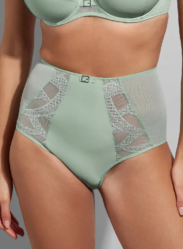 bridal women bra and panty sets for honeymoonEmpreinte Gustave High Waisted Brief in pale green