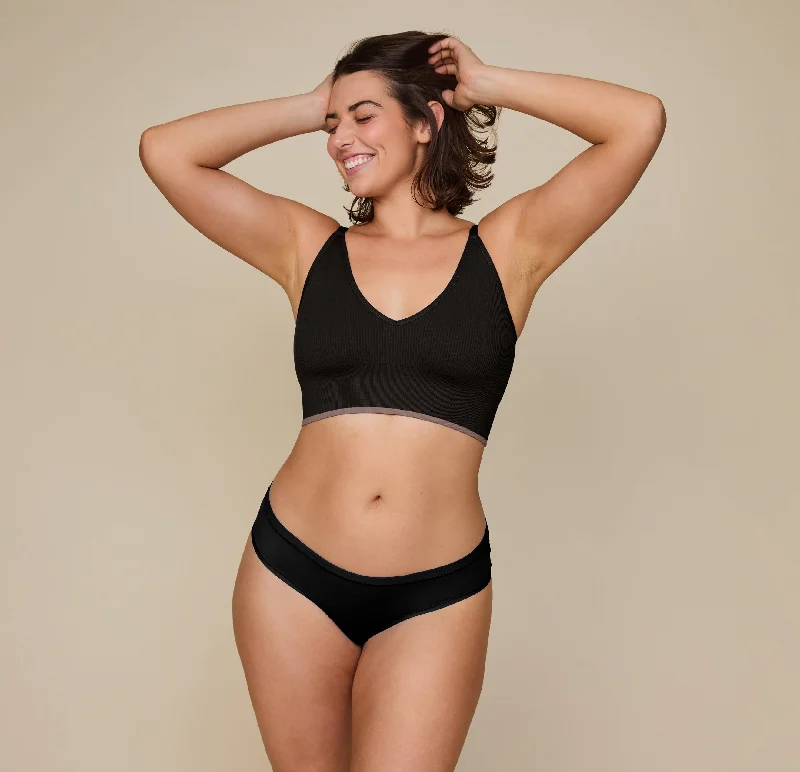 sports bras for high impact workoutsLounge Rib Triangle Bralette - Black