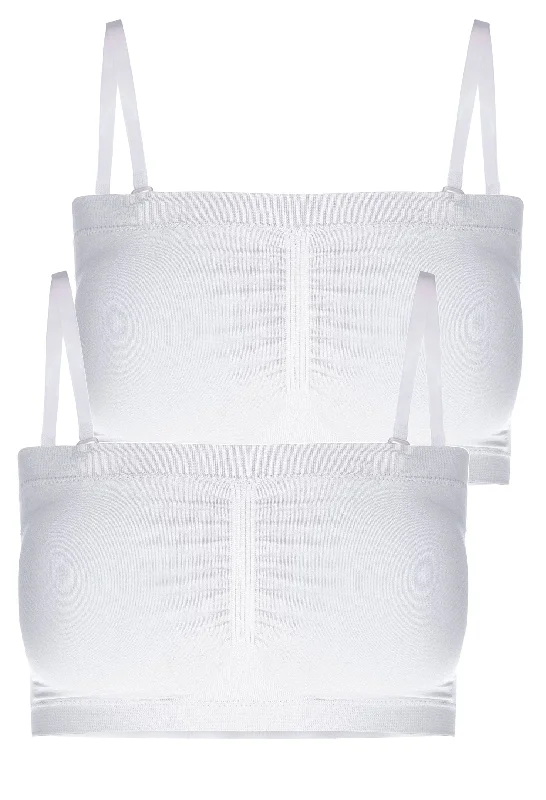 seamless wireless bras for everyday comfortSoft Comfort Padded Bandeau - 2 Pack