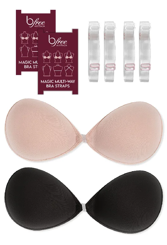 underwire sports bras for extra stabilitySleek Stick On Bra With Straps Set