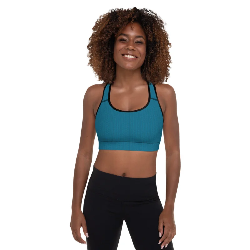 unpadded women sport bra for a natural feelAegean Blue Padded Sports Bra
