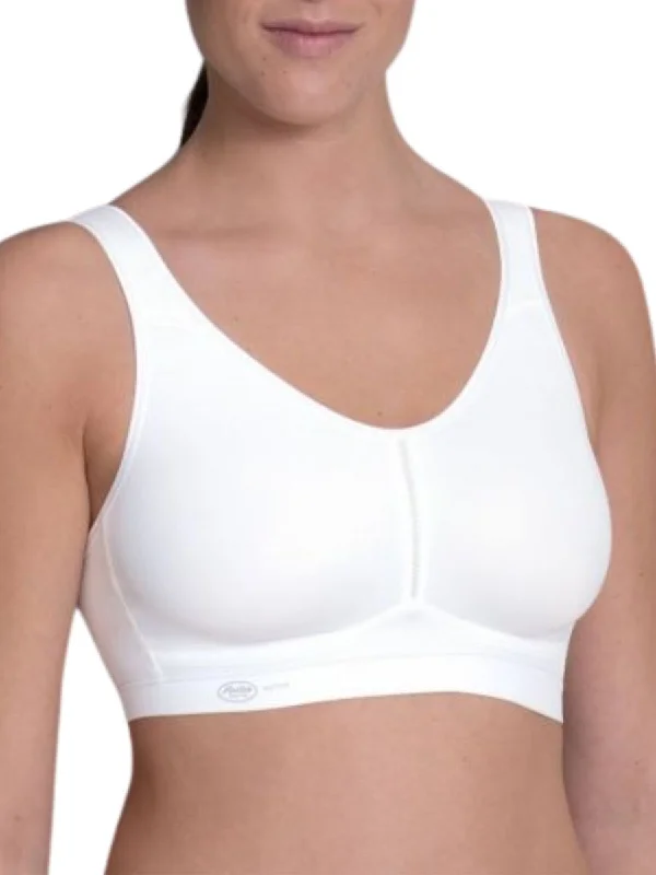 plus size low impact women sport braLight & Firm Sports Bra - White