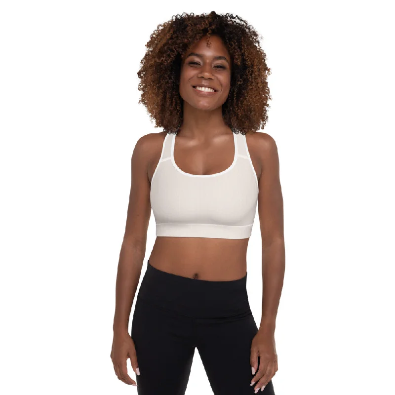 breathable women sport bra for ventilationCoco Cream Padded Sports Bra
