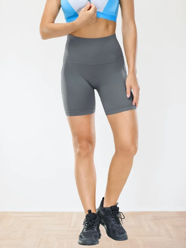compression women sport bra for muscle supportHigh Waist Biker Shorts with Pockets Tummy Control Grey compression women sport bra for muscle supportHigh Waist Biker Shorts with Pockets Tummy Control Grey