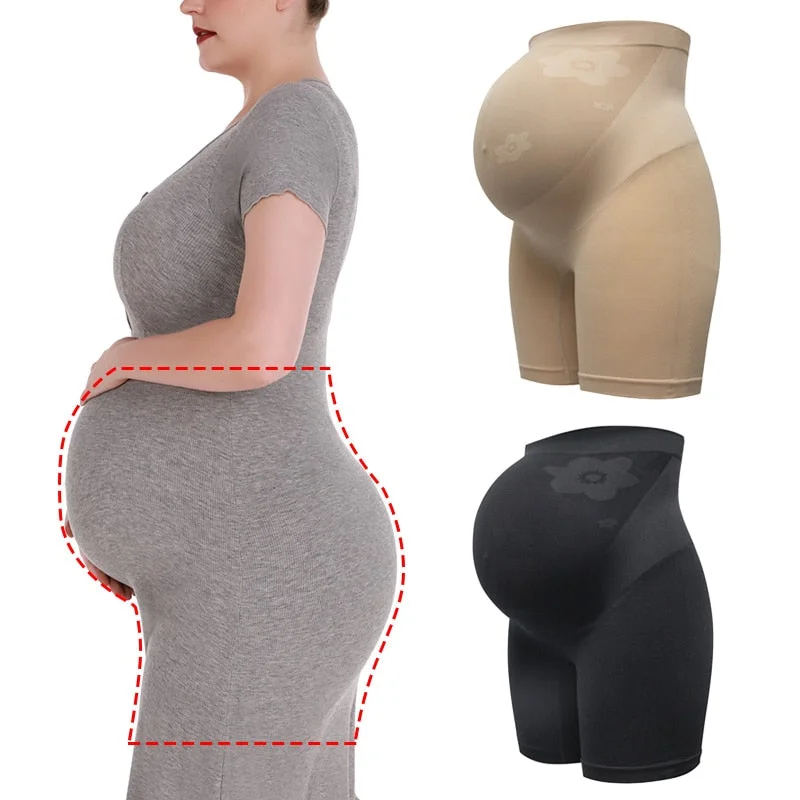 Shapers with a seamless crotch for maximum comfort​High Waist Maternity Shorts