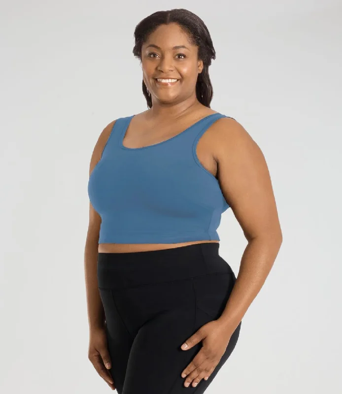 convertible women sport bra for versatilityJunoStretch Full Fit Scoop Neck Bra Top Serenity Blue convertible women sport bra for versatilityJunoStretch Full Fit Scoop Neck Bra Top Serenity Blue