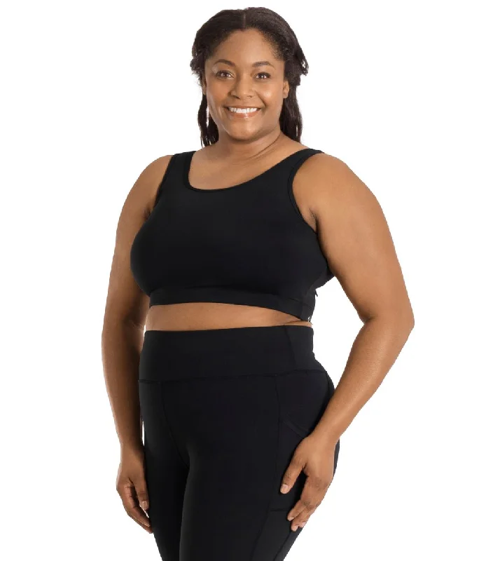 plus size friendly women sport bra designsJunoStretch Scoop Neck Bra Top Black