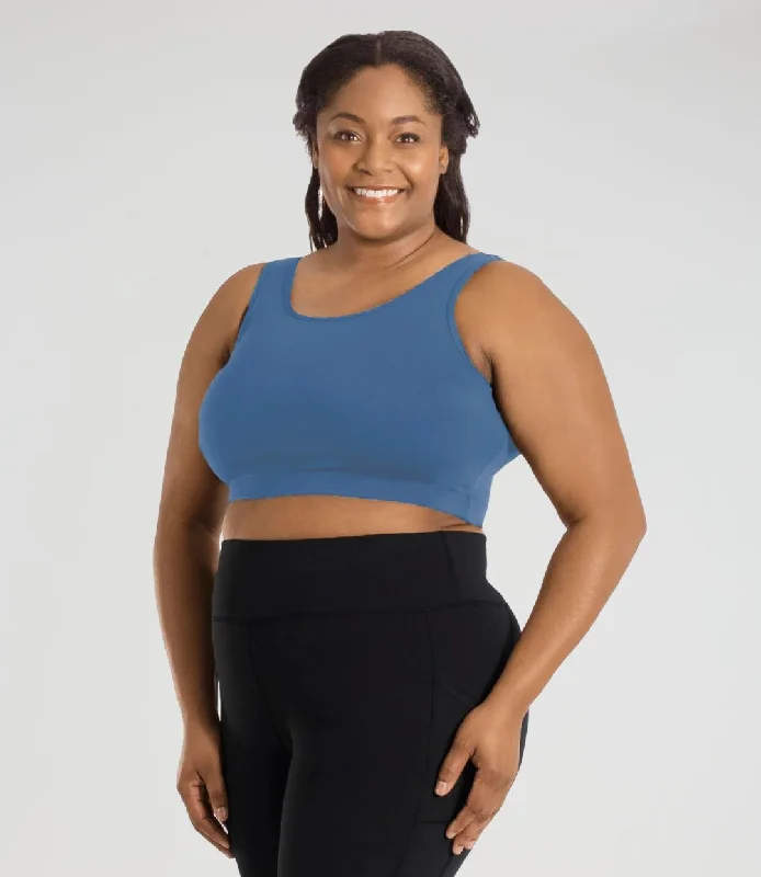 nursing women sport bra for breastfeeding easeJunoStretch Scoop Neck Bra Top Serenity Blue nursing women sport bra for breastfeeding easeJunoStretch Scoop Neck Bra Top Serenity Blue