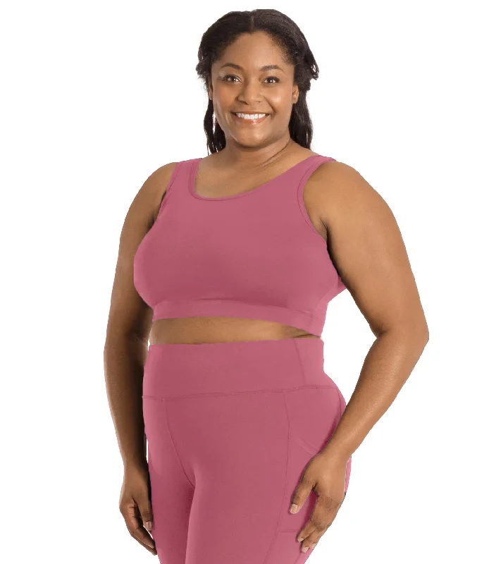 anti - odor women sport bra for freshnessJunoStretch Scoop Neck Bra Top Warm Mauve