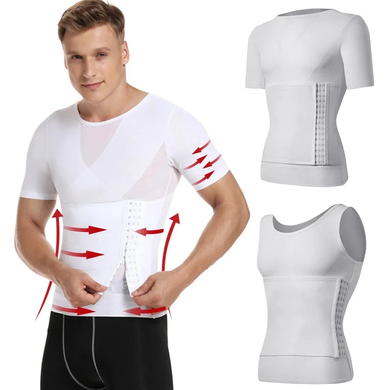 Shapers with a smooth - finish fabric to prevent chafingMen Body Shaper Compression Shirts Shapers with a smooth - finish fabric to prevent chafingMen Body Shaper Compression Shirts