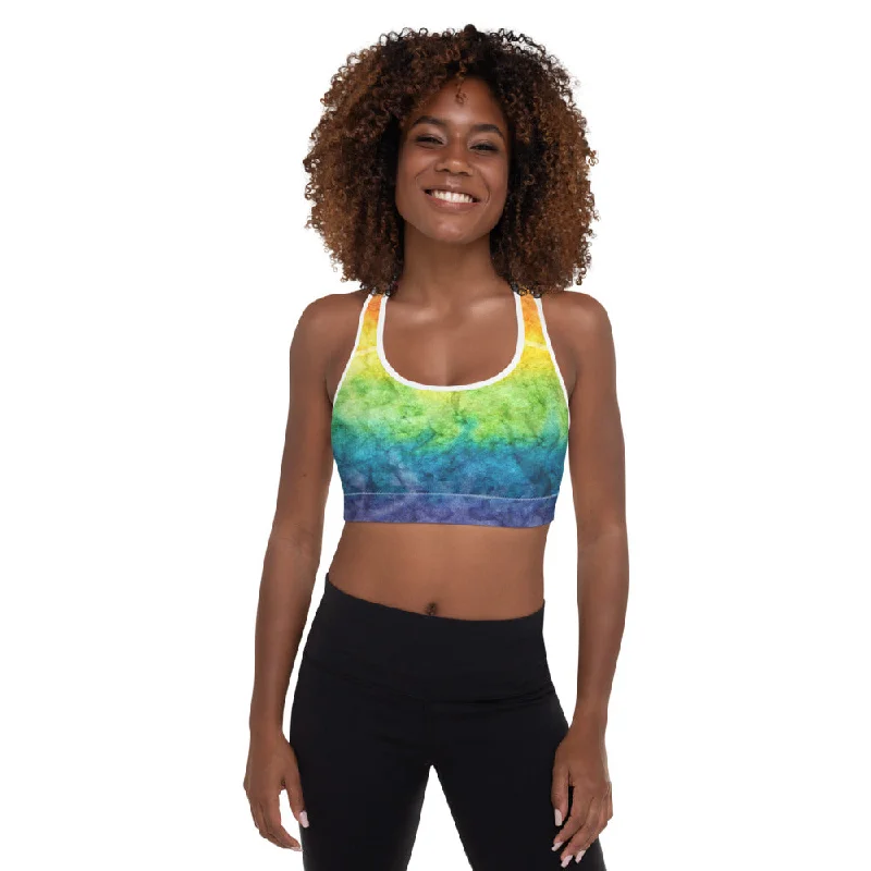 sleep women sport bra for comfortable restRainbow Padded Sports Bra