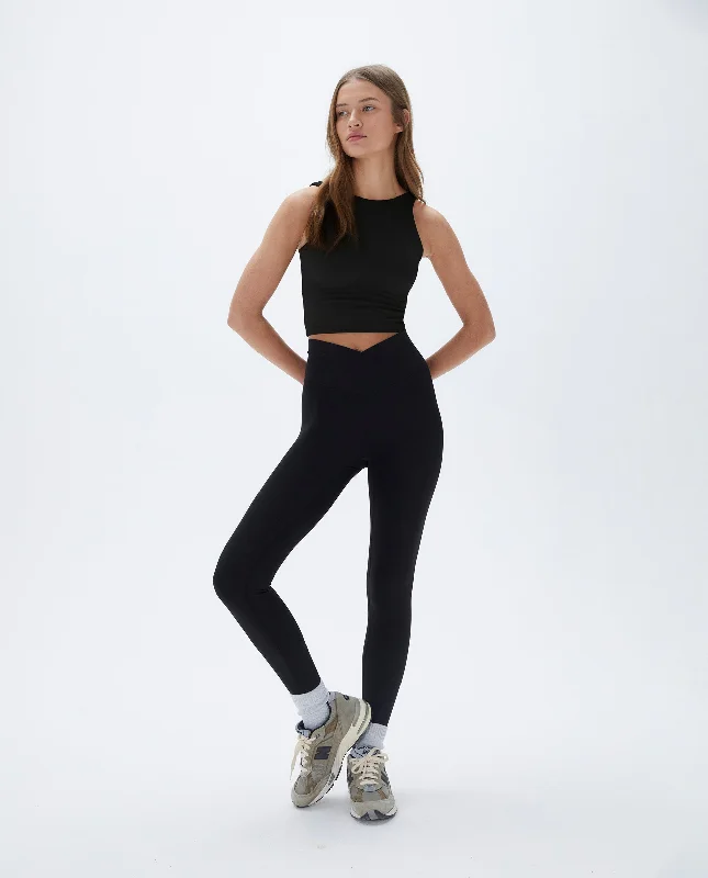 white women sport bra for a clean lookUltimate Wrap Over Leggings - Black
