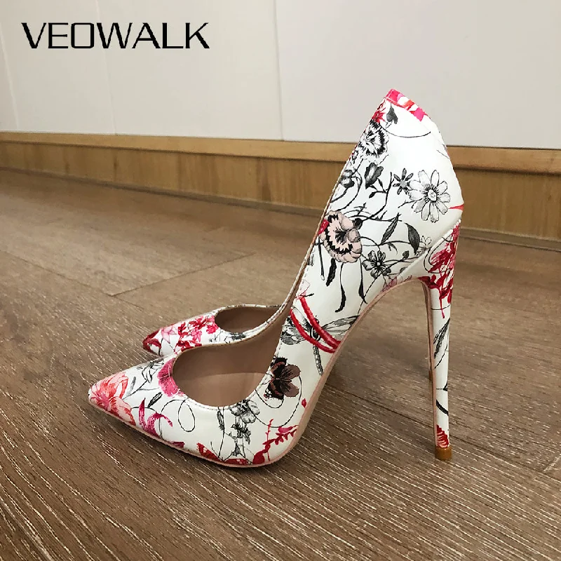 Shapers with built - in support for posture correctionVeowalk Flowers Stiletto Pumps Shapers with built - in support for posture correctionVeowalk Flowers Stiletto Pumps