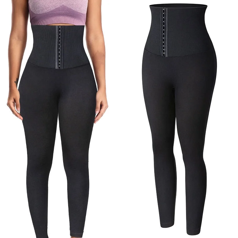 Shapers with a thigh - slimming panel​Women High Waist Fitness Leggings