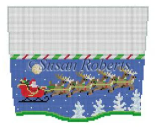 Over - the - knee stockings with a thigh - high design3112 8 Reindeer at Night Stocking Topper Over - the - knee stockings with a thigh - high design3112 8 Reindeer at Night Stocking Topper