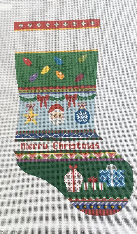 Knee - high stockings with a decorative bow3262 Bold Stripe Stocking - Lights, Ornaments and Presents Knee - high stockings with a decorative bow3262 Bold Stripe Stocking - Lights, Ornaments and Presents