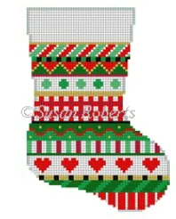 Pink stockings for a sweet and feminine appeal5465 Heart Stripe Mini Stocking